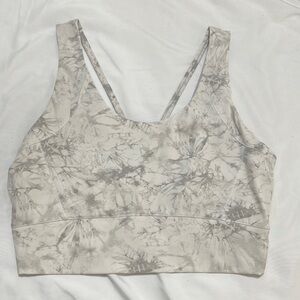 Gray Marble Sports Bra with Wide Straps